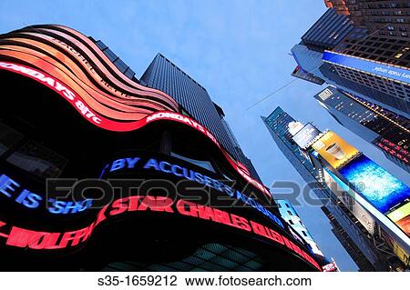 Stock Image - The twilight view of Times Square Manhattan New York City USA.. Fotosearch