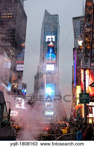 Stock Image - The twilight view of Times Square Manhattan New York City USA.. Fotosearch