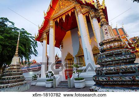 Stock Image - The ubosot Wat Pho temple Bangkok, Thailand. Fotosearch