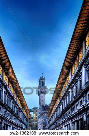 The Uffizi Gallery by night, Florence, Italy View Large Photo Image Stock Photo - The Uffizi Gallery by night, Florence, Italy. Fotosearch