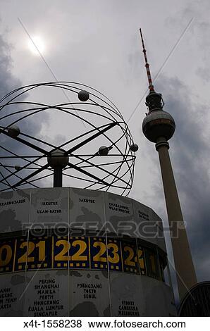 The Universal clock and Television tower Alexanderplatz, Berlin View Large Photo Image Stock Photo - The Universal clock and Television tower Alexanderplatz, Berlin. Fotosearch