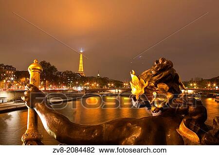 The view from Pont Alexandre III along the river Seine. View Large Photo Image Stock Image - The view from Pont Alexandre III along the river Seine.. Fotosearch