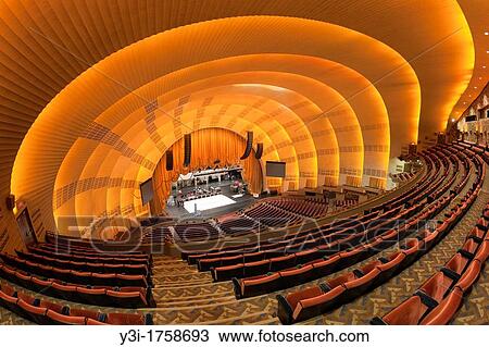 The view of the stage from the balcony as workers prepare for a show in historic Radio City Music Hall in New York City, New York, USA View Large Photo Image Stock Image - The view of the stage from the balcony as workers prepare for a show in historic Radio City Music Hall in New York City, New York, USA. Fotosearch