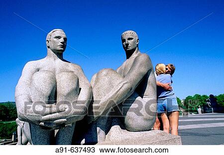 The VIgeland park and its statues. City of Oslo. Norway (Scandinavia) View Large Photo Image Stock Image - The VIgeland park and its statues. City of Oslo. Norway (Scandinavia). Fotosearch