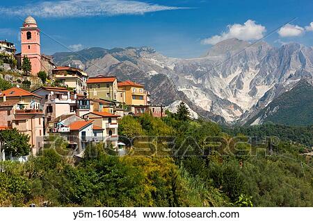 The village of Fontia belongs to the municipality of Carrara with Apennine Mountains over Carrara in the background, Province of Massa-Carrara, Toscana, Italy, Europe View Large Photo Image Picture - The village of Fontia belongs to the municipality of Carrara with Apennine Mountains over Carrara in the background, Province of Massa-Carrara, Toscana, Italy, Europe. Fotosearch