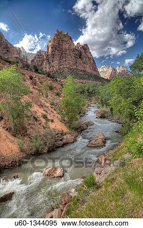 The Virgin River flows through the heart of Zion Canyon at Zion National Park, Utah View Large Photo Image Stock Photography - The Virgin River flows through the heart of Zion Canyon at Zion National Park, Utah. Fotosearch