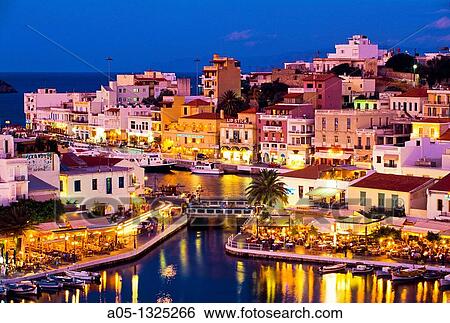 The Voulismeni lake linked to the sea by a canal, Agios Nikolaos, Crete, Greece. View Large Photo Image Stock Photograph - The Voulismeni lake linked to the sea by a canal, Agios Nikolaos, Crete, Greece.. Fotosearch