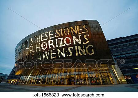 The Wales Millennium centre, Canolfan Mileniwm Cymru in Cardiff evening shot View Large Photo Image Stock Image - The Wales Millennium centre, Canolfan Mileniwm Cymru in Cardiff evening shot. Fotosearch