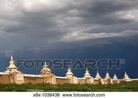 The walls of Erdene Zuu monastery with its 108 stupas, Karakorum, Mongolia View Large Photo Image Stock Photo - The walls of Erdene Zuu monastery with its 108 stupas, Karakorum, Mongolia. Fotosearch