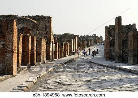 the Way of Abundance, archeological site of Pompeii, province of Naples, Campania region, southern Italy, Europe View Large Photo Image Stock Photo - the Way of Abundance, archeological site of Pompeii, province of Naples, Campania region, southern Italy, Europe. Fotosearch