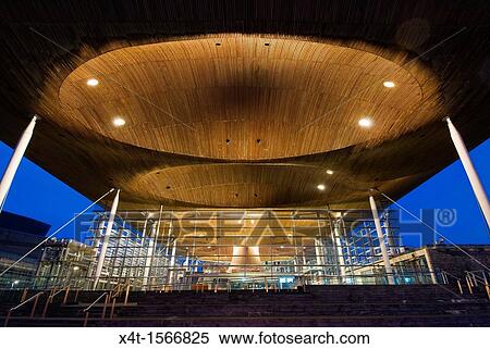 The Welsh Assembly debating chamber, or Senedd, Cardiff Night with lights View Large Photo Image Stock Photography - The Welsh Assembly debating chamber, or Senedd, Cardiff Night with lights. Fotosearch