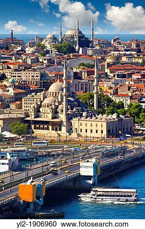 The Yeni Camii, The New Mosque or Mosque of the Valide Sultan foreground ordered by Safiye Sultan in 1597 on the banks of the Golden Horn and the Galata bridge, Istanbul Turkey View Large Photo Image Stock Image - The Yeni Camii, The New Mosque or Mosque of the Valide Sultan foreground ordered by Safiye Sultan in 1597 on the banks of the Golden Horn and the Galata bridge, Istanbul Turkey. Fotosearch