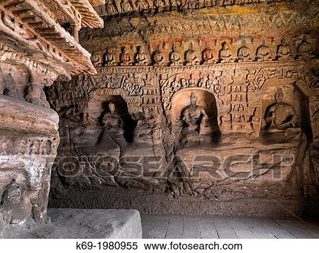 The Yungang Grottoes (Wuzhoushan Grottoes in ancient time) are ancient Chinese Buddhist temple grottoes near the city of Datong in the province of Shanxi. View Large Photo Image Stock Photography - The Yungang Grottoes (Wuzhoushan Grottoes in ancient time) are ancient Chinese Buddhist temple grottoes near the city of Datong in the province of Shanxi.. Fotosearch