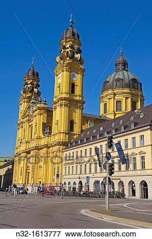 Theatinerkirche (Theatine Church of St Cajetan), Odeonsplatz square, Munich, Bavaria, Germany, Europe View Large Photo Image Stock Photo - Theatinerkirche (Theatine Church of St Cajetan), Odeonsplatz square, Munich, Bavaria, Germany, Europe. Fotosearch