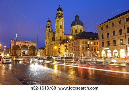 Theatinerkirche (Theatine Church of St Cajetan), Odeonsplatz square, Munich, Bavaria, Germany, Europe View Large Photo Image Stock Photo - Theatinerkirche (Theatine Church of St Cajetan), Odeonsplatz square, Munich, Bavaria, Germany, Europe. Fotosearch