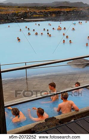 Stock Image - Thermal bath. Myvatn. Iceland, Europe.. Fotosearch