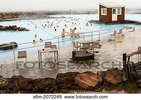 Stock Photo - Thermal bath. Myvatn. Iceland, Europe.. Fotosearch