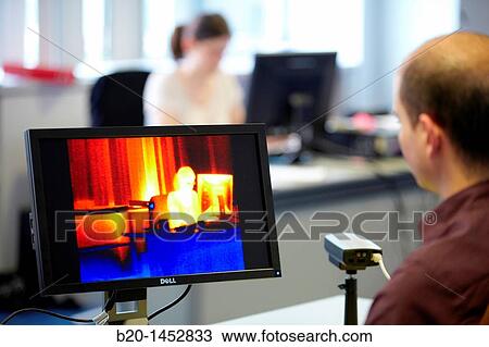 Stock Image - Thermographic camera: detection and analysis of images formed using infrared radiation, Tecnalia Research & Innovation, Zamudio, Bizkaia, Euskadi, Spain. Fotosearch