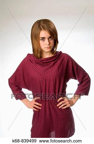 thirteen year old girl in studio, white background View Large Photo Image Stock Photo - thirteen year old girl in studio, white background. Fotosearch