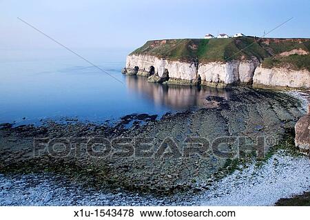 Thornwick Bay in Twilight Flamborough Head East Riding of Yorkshire England View Large Photo Image Stock Photo - Thornwick Bay in Twilight Flamborough Head East Riding of Yorkshire England. Fotosearch