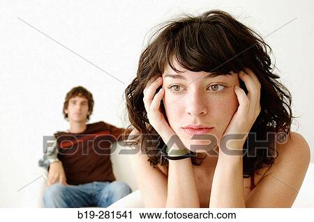 Stock Image - Thoughtful couple. Fotosearch