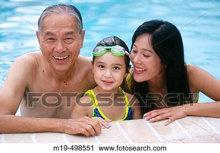 three geneations in a swiming pool View Large Photo Image Stock Image - three geneations in a swiming pool. Fotosearch