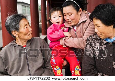 Three generations in one portrait. View Large Photo Image Stock Image - Three generations in one portrait.. Fotosearch