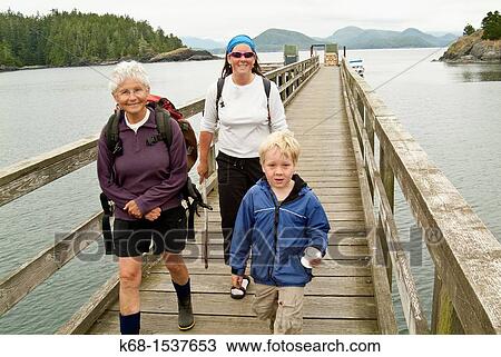 three generations of a family walk on the dock at Friendly Cove, Nootka Island, BC, Canada View Large Photo Image Stock Image - three generations of a family walk on the dock at Friendly Cove, Nootka Island, BC, Canada. Fotosearch