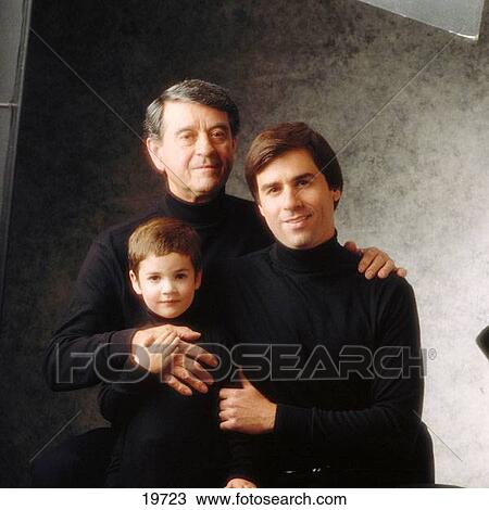 Stock Image - Three generations of men. Fotosearch