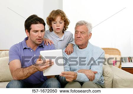 Stock Image - Three generations. Fotosearch