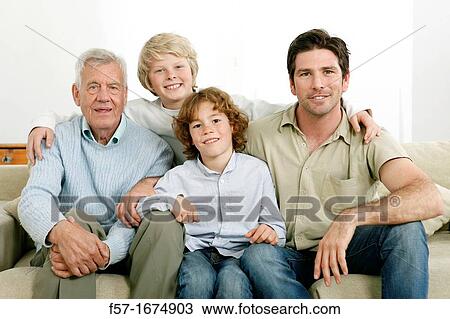 Stock Image - Three generations. Fotosearch