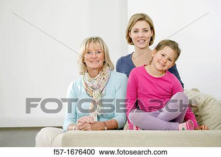 Stock Image - Three generations. Fotosearch