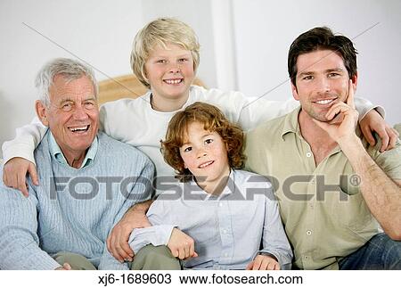 Stock Image - Three generations. Fotosearch