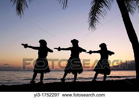 Three hula dancers at sunset at Olowalu, Maui, Hawaii View Large Photo Image Stock Photo - Three hula dancers at sunset at Olowalu, Maui, Hawaii. Fotosearch