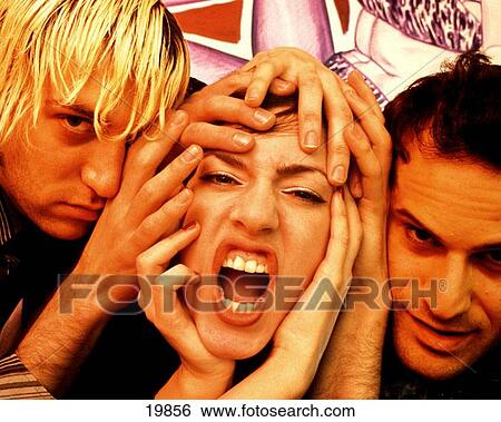 Stock Photograph - Three strange people. Fotosearch