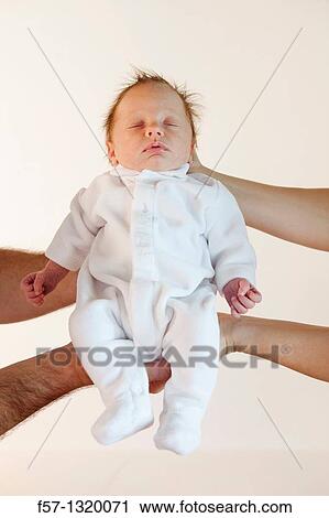 Stock Image - Three week old baby boy. Fotosearch