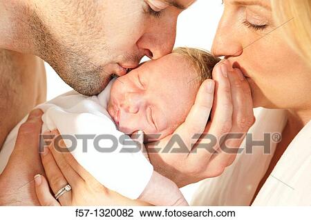 Stock Image - Three week old baby boy. Fotosearch