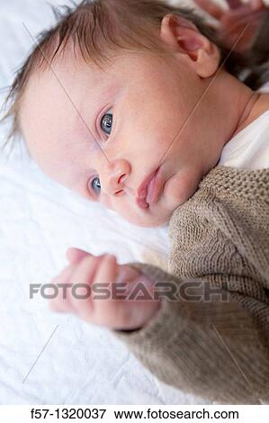 Three week old baby boy View Large Photo Image Stock Photo - Three week old baby boy. Fotosearch