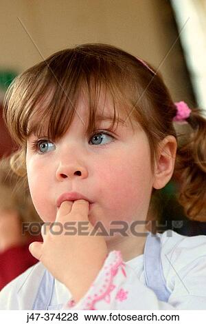 Three year old girl, sucking her fingers View Large Photo Image Stock Photo - Three year old girl, sucking her fingers. Fotosearch