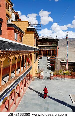Tibetan Buddhist Thikse Monastery, near Leh, Ladakh region, state of Jammu and Kashmir, India, Asia View Large Photo Image Stock Image - Tibetan Buddhist Thikse Monastery, near Leh, Ladakh region, state of Jammu and Kashmir, India, Asia. Fotosearch