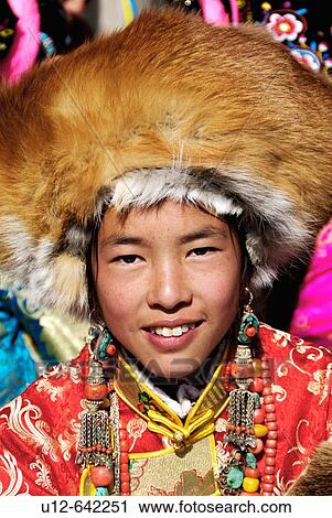 Tibetan girl. Festival. Danba. Sichuan. China. View Large Photo Image Stock Image - Tibetan girl. Festival. Danba. Sichuan. China.. Fotosearch