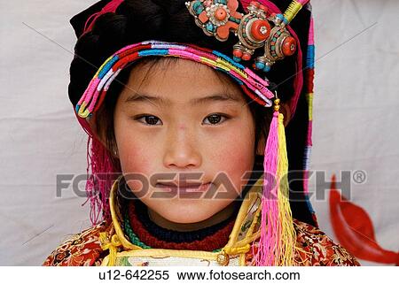 Tibetan girl in festival, Danba, Sichuan, China View Large Photo Image Stock Photography - Tibetan girl in festival, Danba, Sichuan, China. Fotosearch