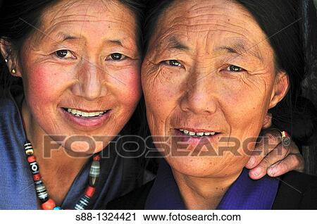 Tibetan women at the shop on the main road View Large Photo Image Stock Image - Tibetan women at the shop on the main road. Fotosearch