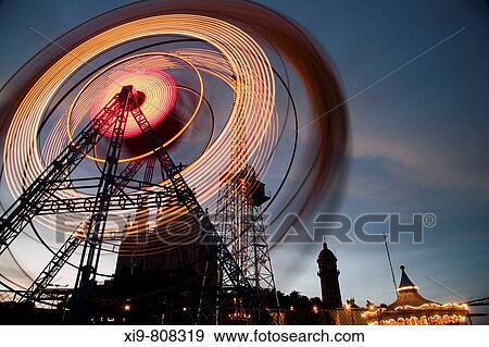 Tibidabo amusement park, Barcelona. Catalonia, Spain View Large Photo Image Stock Photo - Tibidabo amusement park, Barcelona. Catalonia, Spain. Fotosearch