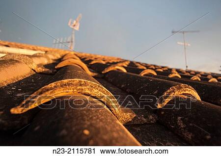 Tiles on a roof; Canet; Valencia; Spain. View Large Photo Image Stock Image - Tiles on a roof; Canet; Valencia; Spain.. Fotosearch