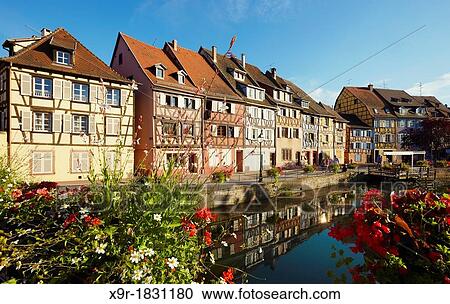Timber framing houses at the fishmonger's district, Little venice, Colmar, Alsace, France View Large Photo Image Stock Image - Timber framing houses at the fishmonger's district, Little venice, Colmar, Alsace, France. Fotosearch