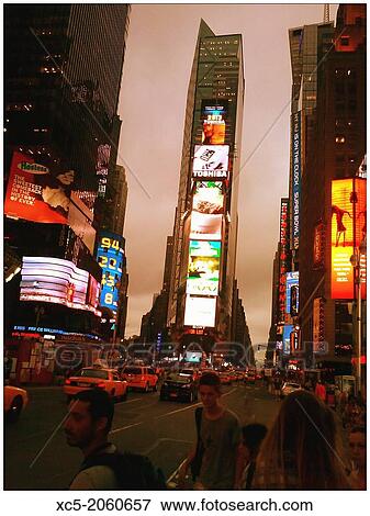 Times Square at dusk, New York City. View Large Photo Image Stock Photo - Times Square at dusk, New York City.. Fotosearch