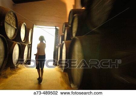 Stock Image - Tio Pepe wine cellar. Jerez de la Frontera. Andaluc? a. Spain.. Fotosearch