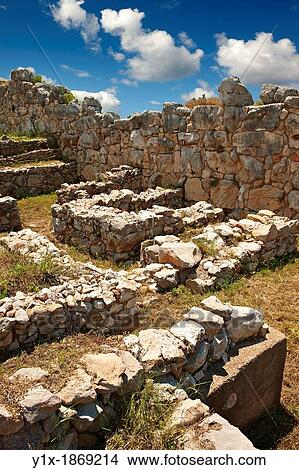 Picture - Tiryns or Mycenaean city archaeological site, Peloponnesos, Greece A UNESCO World Heritage Site. Fotosearch
