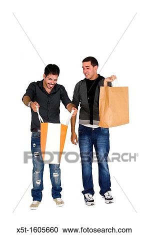 to male friends out shopping together View Large Photo Image Stock Image - to male friends out shopping together. Fotosearch